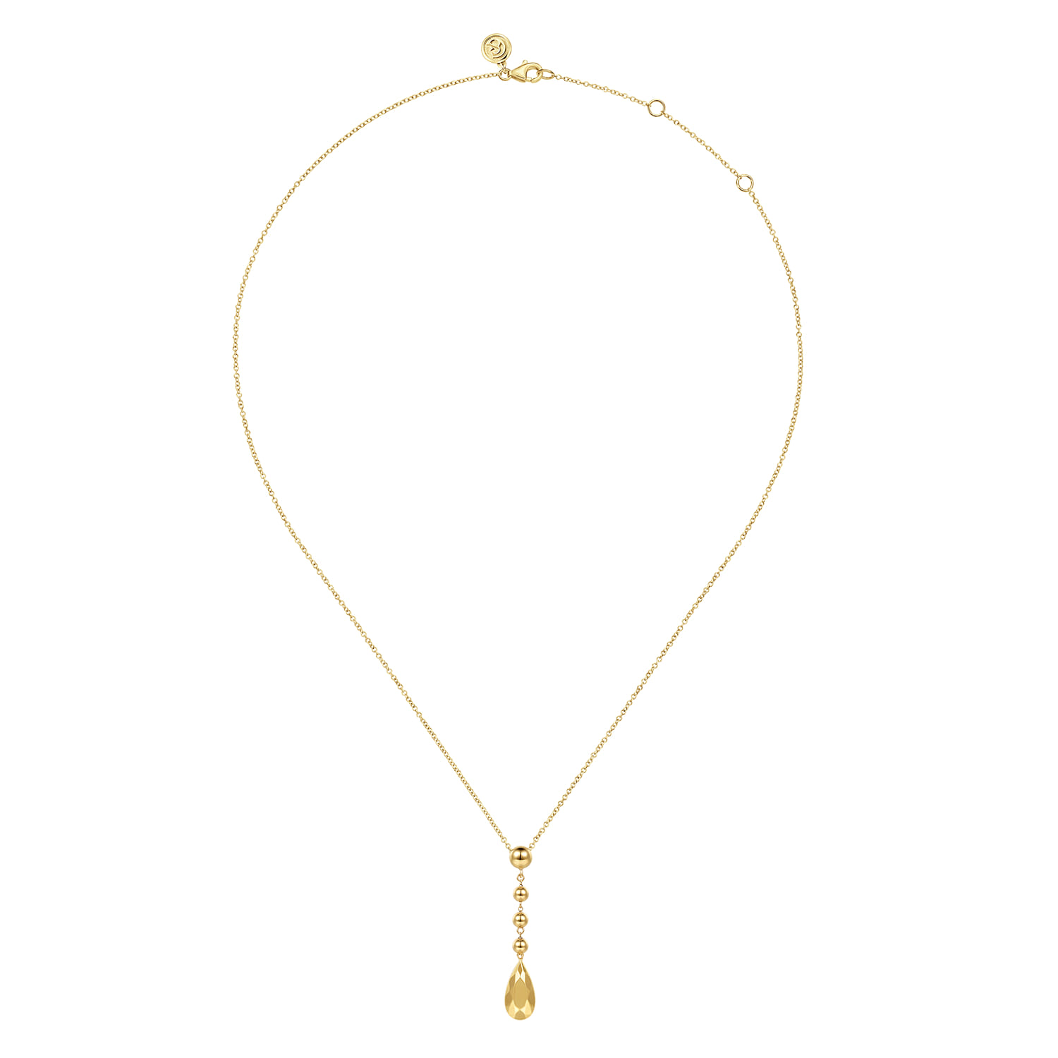 14K Yellow Gold Bujukan Beads Drop Necklace - Shot 2