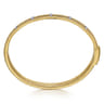 14K Yellow Gold Bujukan Beads Shrimp and Diamond Station Cuff Bangle Bracelet - 0.2 ct