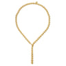 14K Yellow Gold Bujukan Beads Y Necklace