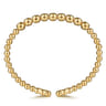 14K Yellow Gold Bujukan Beads and Blue Topaz Split Bangle Bracelet