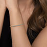 14K Yellow Gold Bujukan Beads and Blue Topaz Split Bangle Bracelet