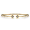 14K Yellow Gold Bujukan Beads and Diamond Split Bangle Bracelet - 0.22 ct