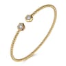 14K Yellow Gold Bujukan Beads and Diamond Split Bangle Bracelet - 0.22 ct