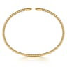 14K Yellow Gold Bujukan Beads and Diamond Split Bangle Bracelet - 0.22 ct