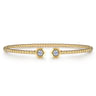 14K Yellow Gold Bujukan Beads and Diamond Split Bangle Bracelet - 0.22 ct