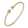 14K Yellow Gold Bujukan Beads and Diamond Split Bangle Bracelet - 0.22 ct