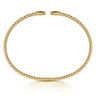 14K Yellow Gold Bujukan Beads and Diamond Split Bangle Bracelet - 0.22 ct
