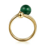 14K Yellow Gold Bujukan Beads and Malachite Bypass Ring
