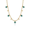 14K Yellow Gold Bujukan Beads and Malachite Droplet Necklace