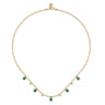 14K Yellow Gold Bujukan Beads and Malachite Droplet Necklace
