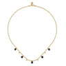 14K Yellow Gold Bujukan Beads and Onyx Droplet Necklace
