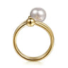 14K Yellow Gold Bujukan Beads and Pearl Bypass Ring