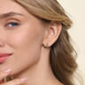 14K Yellow Gold Bujukan Blue Topaz 15mm Huggie Earrings