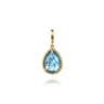 14K Yellow Gold Bujukan Blue Topaz Charm With Detachable Bail