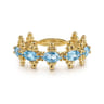 14K Yellow Gold Bujukan Blue Topaz Fashion Ring