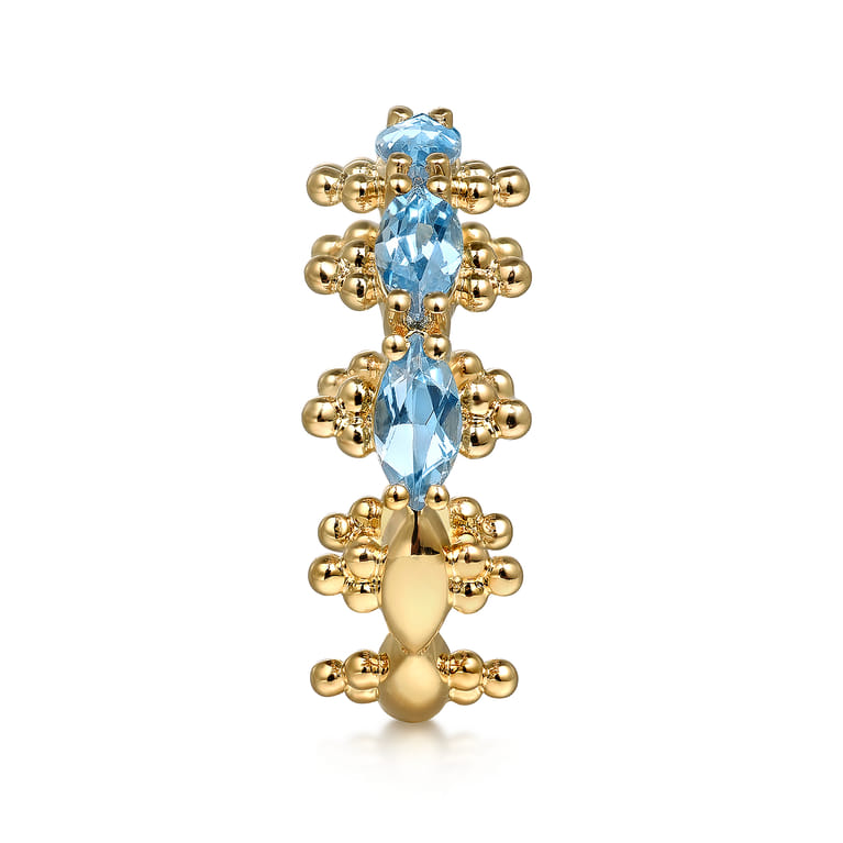 14K Yellow Gold Bujukan Blue Topaz Fashion Ring - Shot 4