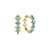 14K Yellow Gold Bujukan Blue Topaz Huggie Earrings