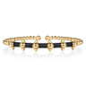 14K Yellow Gold Bujukan Bullet Cuff Bangle Bracelet with Black Enamel