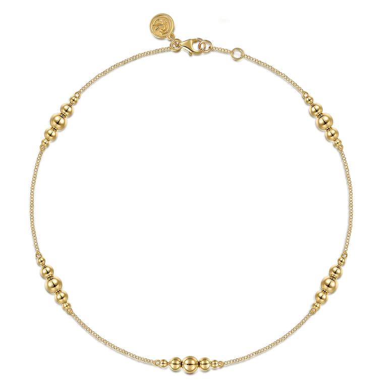 14K Yellow Gold Bujukan Chain Ankle Bracelet - Shot 1