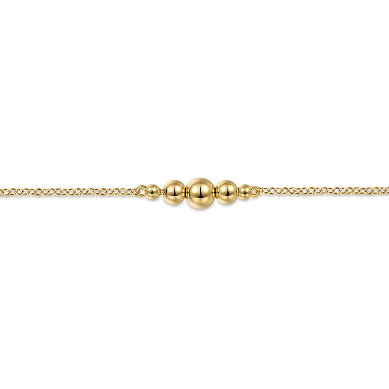 14K Yellow Gold Bujukan Chain Ankle Bracelet - Shot 2