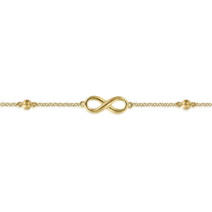 14K Yellow Gold Bujukan Chain Bracelet with Infinity Station