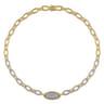 14K Yellow Gold Bujukan Chain Necklace with Pave Diamond Pendant - 2.1 ct