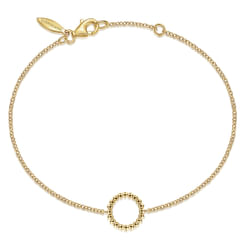 14K Yellow Gold Bujukan Circle Chain Bracelet