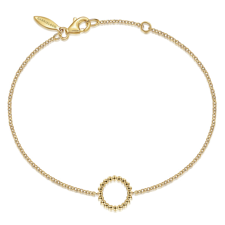 14K Yellow Gold Bujukan Circle Chain Bracelet - Shot 1