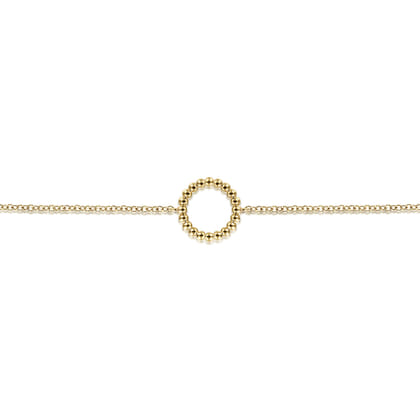 14K Yellow Gold Bujukan Circle Chain Bracelet