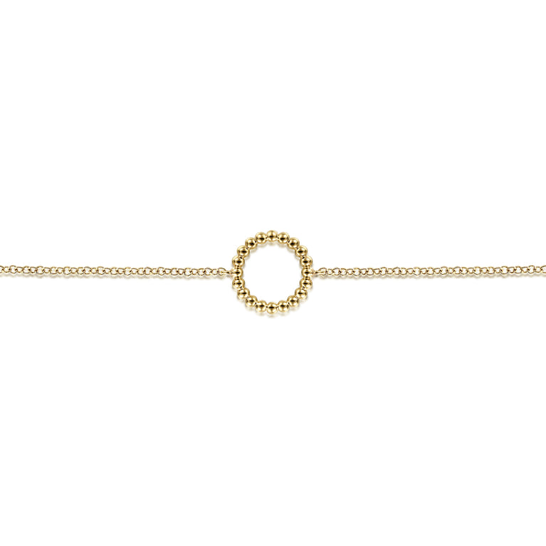 14K Yellow Gold Bujukan Circle Chain Bracelet - Shot 2
