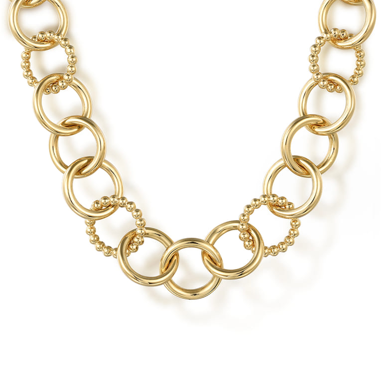 14K Yellow Gold Bujukan Circle Chain Necklace - Shot 1