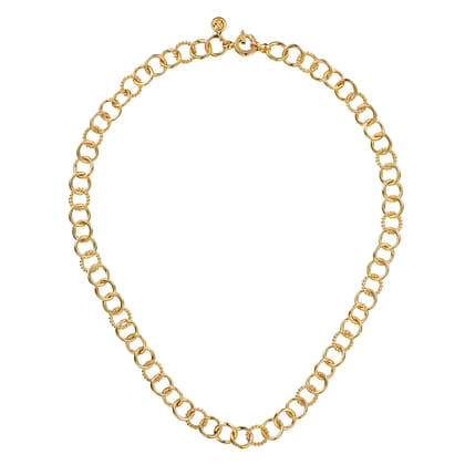14K Yellow Gold Bujukan Circle Chain Necklace