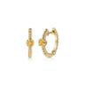 14K Yellow Gold Bujukan Citrine 15mm Huggie Earrings