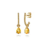 14K Yellow Gold Bujukan Citrine J Hoop Earrings