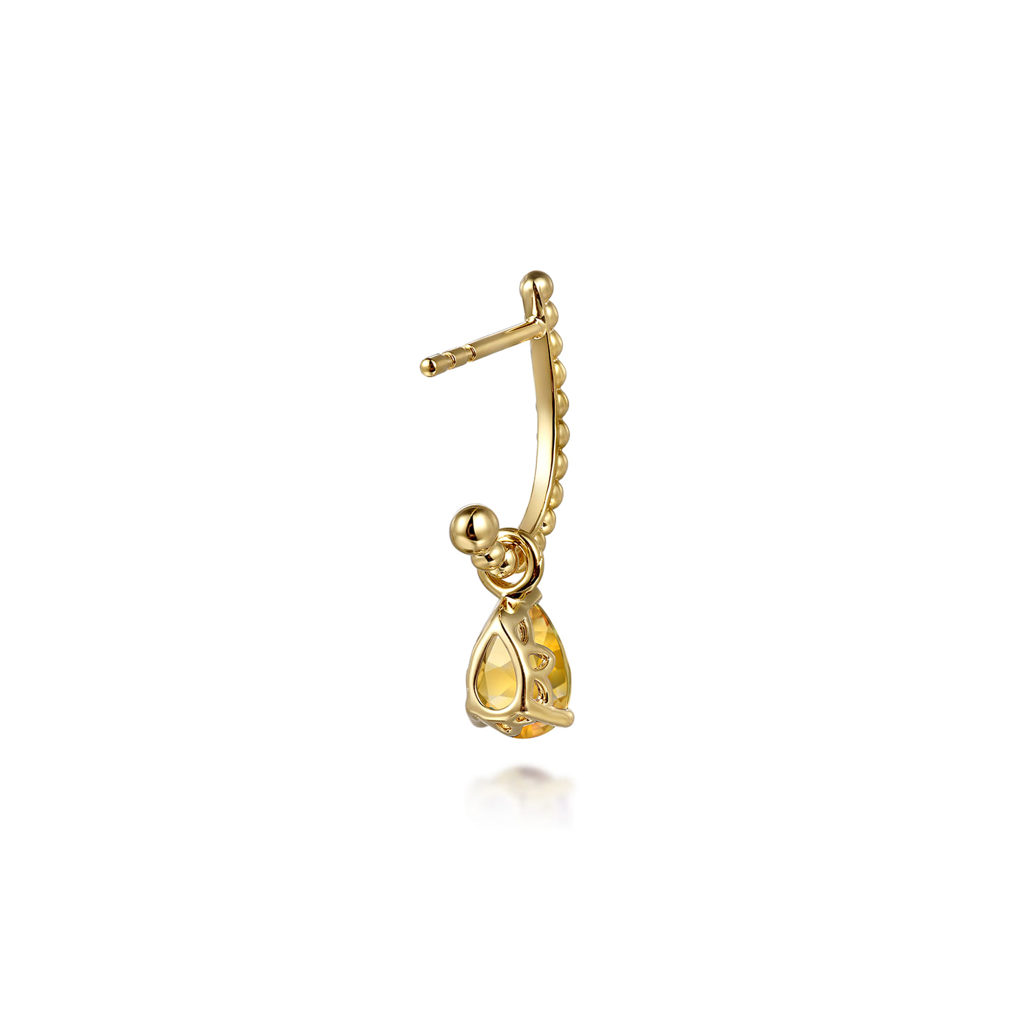 14K Yellow Gold Bujukan Citrine J Hoop Earrings - Shot 2