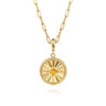 14K Yellow Gold Bujukan Citrine Medallion Pendant With Detachable Bail
