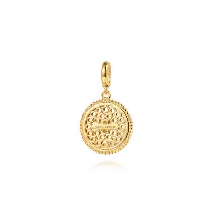 14K Yellow Gold Bujukan Citrine Medallion Pendant with Detachable Bail