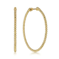 14K Yellow Gold Bujukan Classic Hoop Earrings in size 50mm