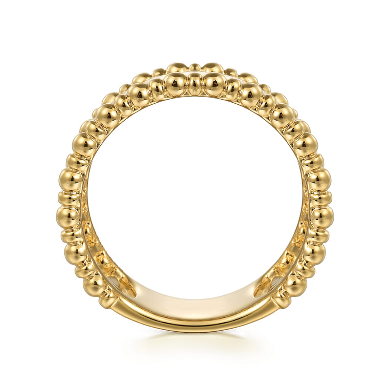 14K Yellow Gold Bujukan Classic Wide Band Ladies Ring - Shot 2