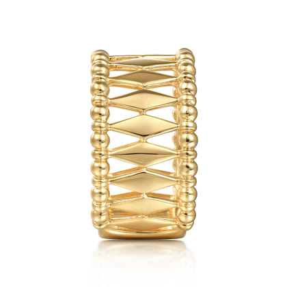 14K Yellow Gold Bujukan Classic Wide Band Ladies Ring