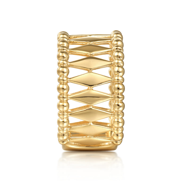14K Yellow Gold Bujukan Classic Wide Band Ladies Ring - Shot 4