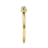14K Yellow Gold Bujukan Clover and Blue Topaz Stackable Ring