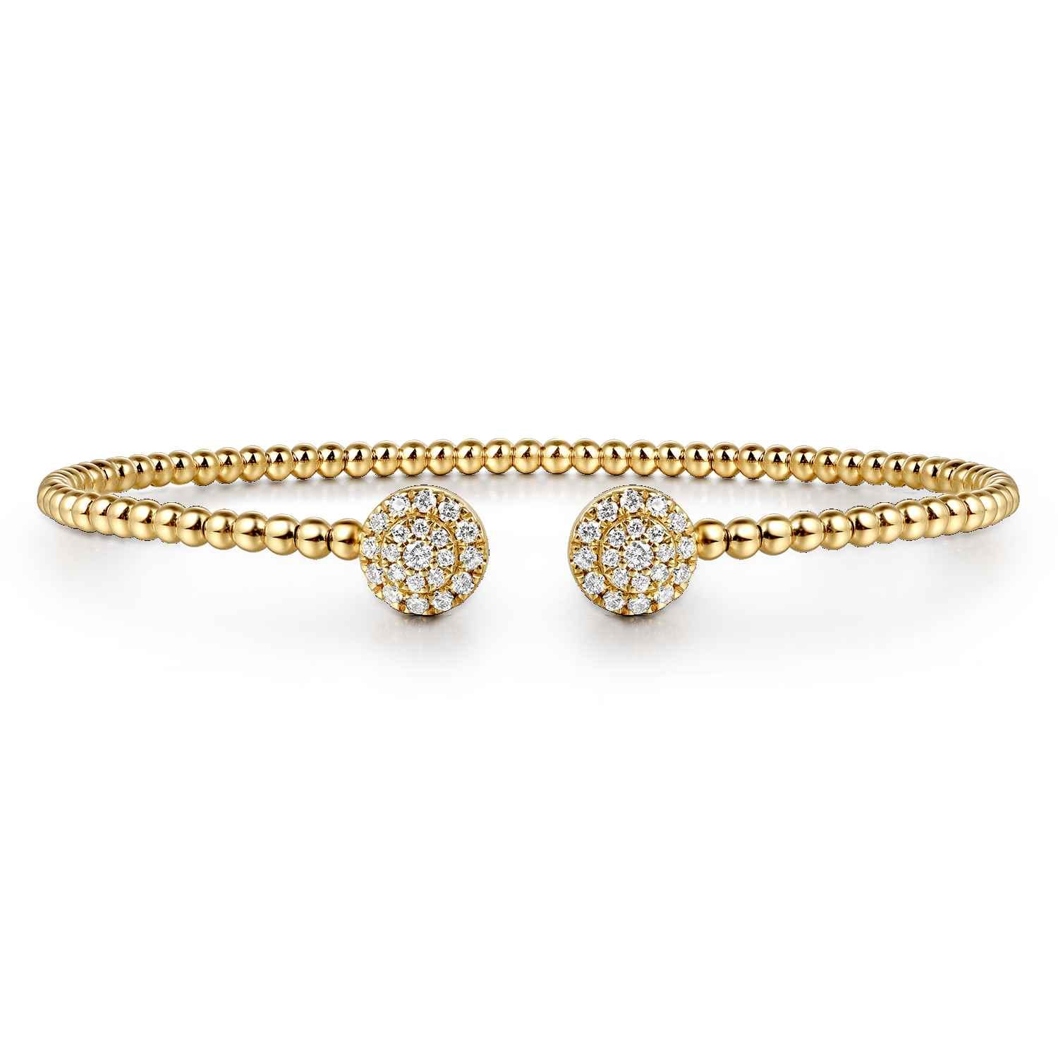 14K Yellow Gold Bujukan Cluster Diamond Split Bangle - 0.28 ct - Shot 1