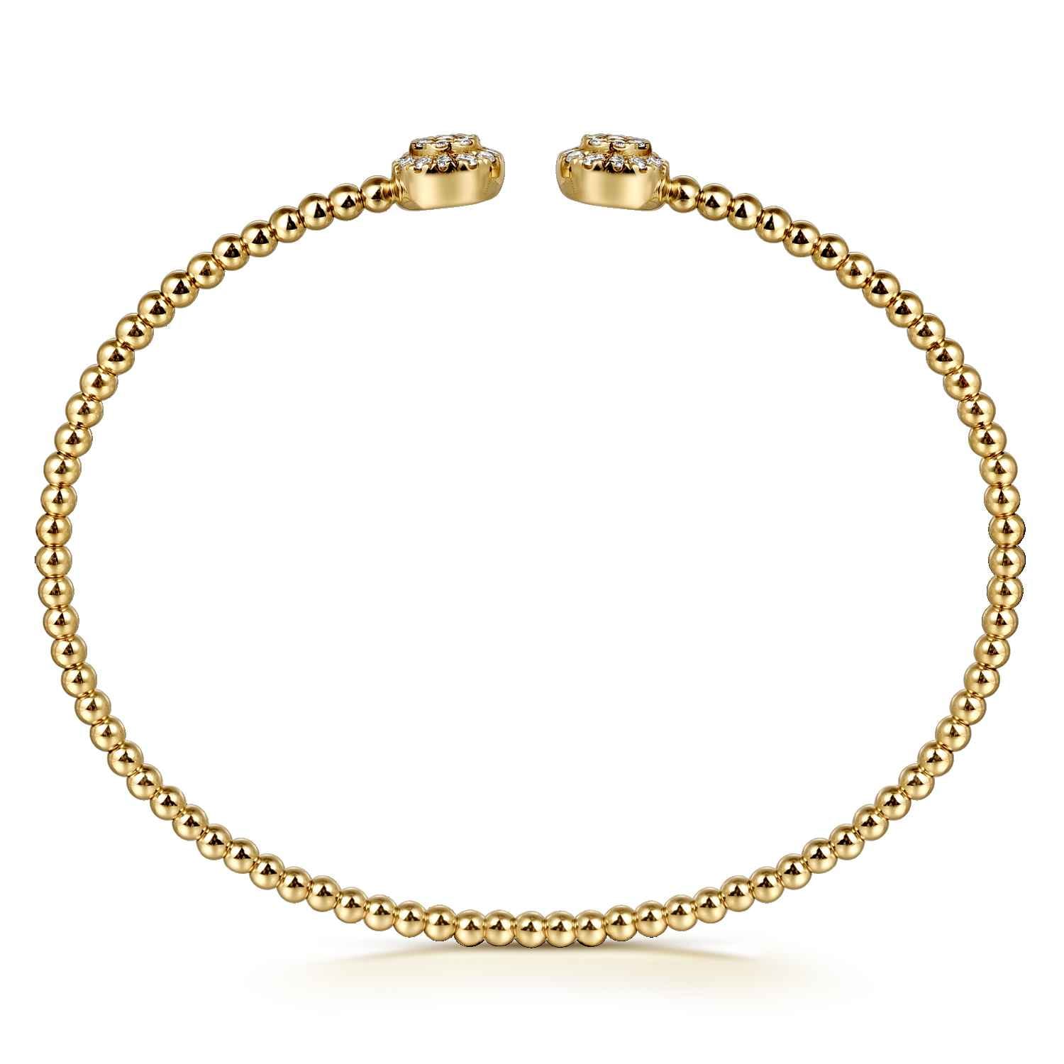 14K Yellow Gold Bujukan Cluster Diamond Split Bangle - 0.28 ct - Shot 3