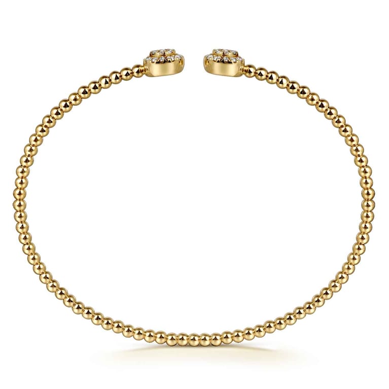 14K Yellow Gold Bujukan Cluster Diamond Split Bangle - 0.28 ct - Shot 3