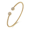 14K Yellow Gold Bujukan Cluster Diamonds Split Bangle - 0.3 ct