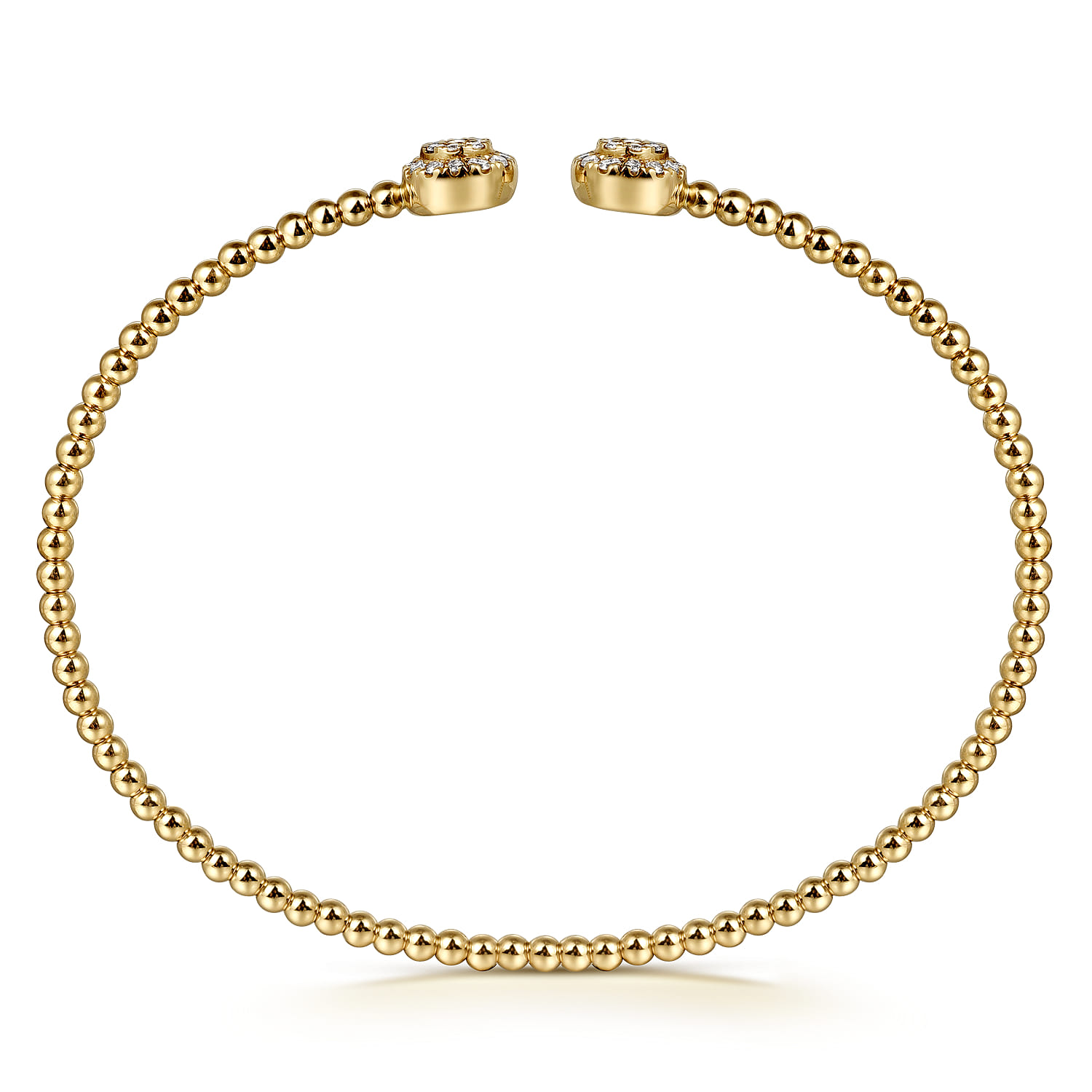 14K Yellow Gold Bujukan Cluster Diamonds Split Bangle - 0.3 ct - Shot 3