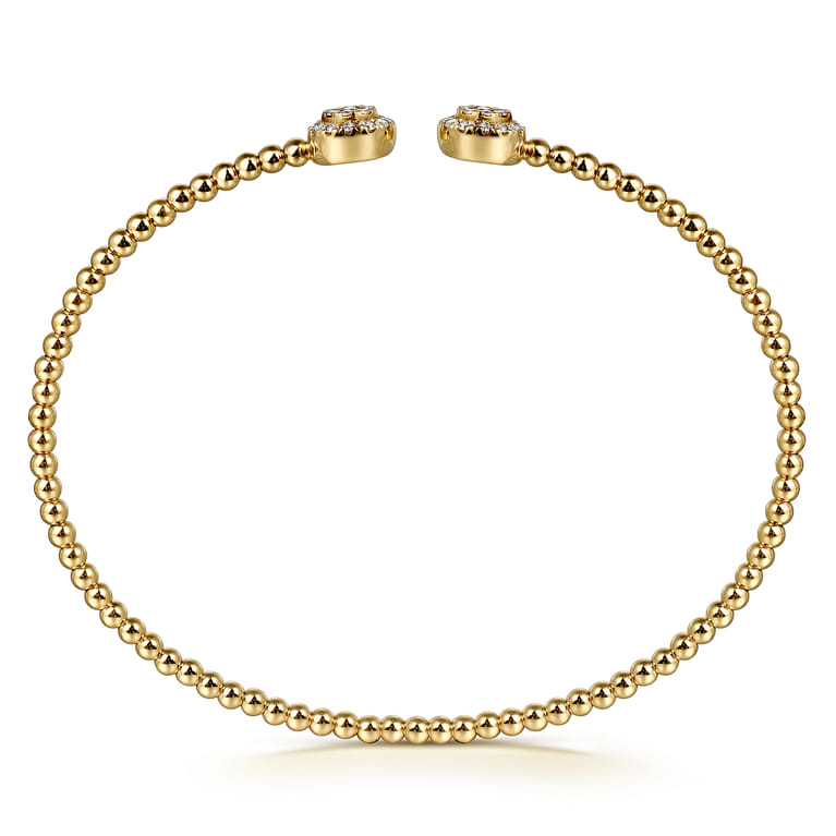 14K Yellow Gold Bujukan Cluster Diamonds Split Bangle - 0.3 ct - Shot 3