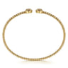 14K Yellow Gold Bujukan Cluster Diamonds Split Bangle - 0.3 ct