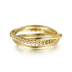 14K Yellow Gold Bujukan Criss Cross Eternity Ring